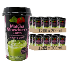 MORIYAMA 守山乳業 抹茶草莓拿鐵飲料, 24個, 200ml
