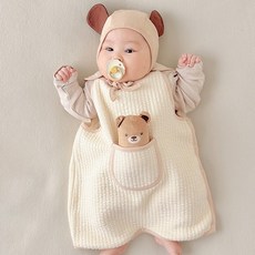 韓國 ikii 嬰幼兒有機棉單側開口基本款睡眠背心