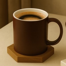 라이프란스 베이직 투톤 무광 머그컵 360ml, 브라운, 1개