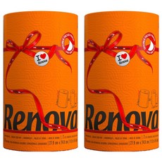 Renova 廚房紙巾 橘色, 120張, 2捲