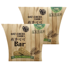 口福不淺 燕麥可可Bar 抹茶奇亞籽 10入 全穀燕麥點心棒 含纖, 110g, 2盒