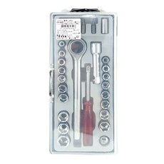 上記實業 小套筒工具組 MG-SC840, 套筒19個、棘輪扳手1個、延長桿1個、螺絲起子手柄1個、方榫1個、批頭4個, 1組