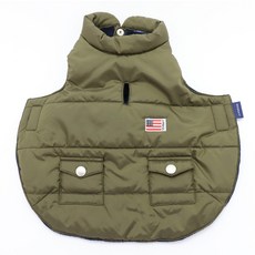 PET PARADISE 寵物衣服 羽絨背心, 軍綠色, 1件