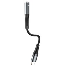 POLYWELL 寶利威爾 Type-C轉3.5mm 音源轉接線 18.7cm, 灰色 + 銀色, 1個