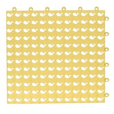 樂居家 童趣浴室防滑地墊12片組 - 可拼接, 可裁剪, 黃色, 25 x 25cm, 1組