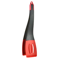 小茉廚房 三合一多功能矽膠料理鏟夾, 耐高溫, 控油膩, 人體工學, 黑色 + 紅色, 1支