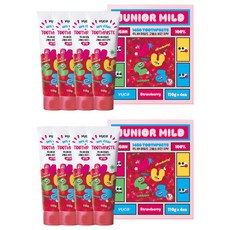 뷰카 주니어 마일드 고불소 구취케어 비건 어린이 치약 딸기향, 110g, 8개