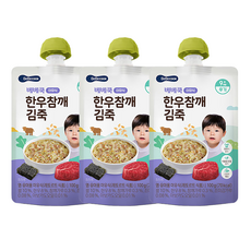 베베쿡 한우 참깨 김죽 실온이유식 후기, 3개, 100g