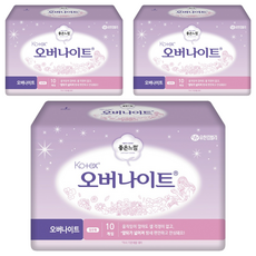 좋은느낌 코텍스 생리대 일반형, 오버나이트, 10개입, 3개