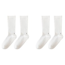 Edelin素色止滑防滑皮拉提斯長襪, 白色, 2個