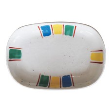 水色三彩皿-日本製, 寬15.5cm/高18.3cm 瓷, 1個