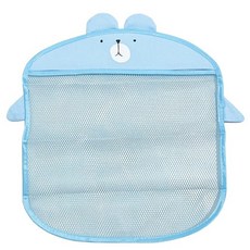 浴室收納網袋 網兜 吸盤掛式, 藍色小熊, 1個