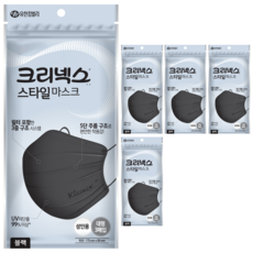 크리넥스 자외선차단 스타일 마스크 성인용, 3개입, 5개, 블랙