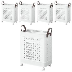 ANDY MAY2 本川帶手把折疊附輪收納籃 OH-Q323 35L, 5個, 純白色