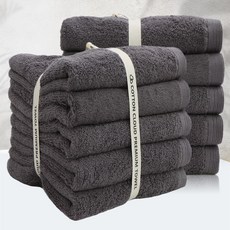 COTTON CLOUD 頂級飯店毛巾 170g 40支精梳棉, 深灰色, 10個