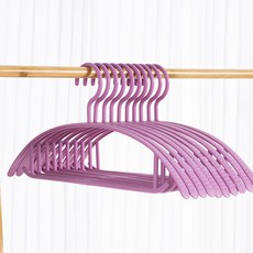 리빙그리고홈 넓은 어깨 논슬립 헤드회전형 어깨뿔방지 옷걸이, 퍼플, 10개