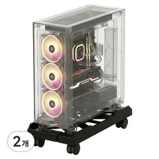 픽스몰 이동가능 컴퓨터 본체 받침대, 블랙, 2개