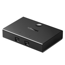 UGREEN 綠聯 2進1出 USB 2埠 切換選擇器, 黑色