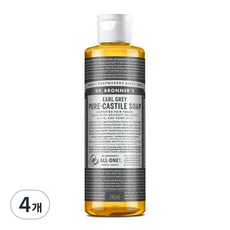 닥터브로너스 페이스 앤 바디 퓨어 캐스틸 솝 바디워시 얼그레이, 1개입, 4개, 240ml
