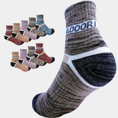 Dadoori 女性用雙層緩衝短筒登山襪 10雙, 1套, 棕色, 粉紅色, 橘色, 藍色, 紅色