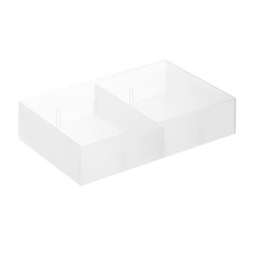 霜山磨砂透明pp桌面桌內收納盒帶1片插片大號 km 小貨, 透明, 1層