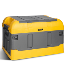 deLi 得力 工具 便攜式塑膠雙層45L儲物工具收納箱 黃色 DL884245, 1個