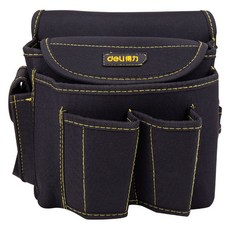 deLi 得力 Tools 牛津布便攜式多用途工具腰帶型工具袋收納包 黑色 DL-P4, 1個