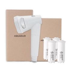AQUADUO 廚房水龍頭淨水過濾器 SF-7000 手持型+第1層PLA替換濾芯 4入組, 1組