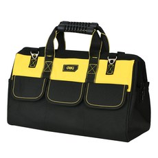 델리툴즈 옥스포드 천 휴대용 다용도 수납 공구 툴백 연장가방 블랙 옐로우 EDL430113, 1개