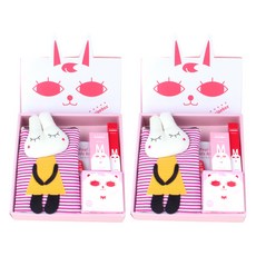 recipebox Happy Box孩童用彩妝 6件組, 包款（隨機）+2個兒童面膜包+指甲油熱帶橙+唇彩筆+日常防曬墊, 2組