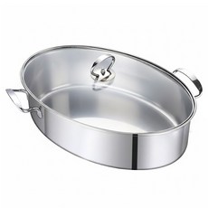 不鏽鋼加長橢圓好用蒸鍋, 38.7cm, 1個