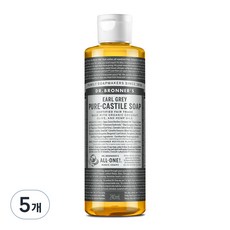 닥터브로너스 페이스 앤 바디 퓨어 캐스틸 솝 바디워시 얼그레이, 1개입, 5개, 240ml