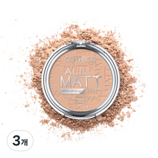 캐트리스 올 매트 플러스 샤인 컨트롤 파우더 10g, 025 샌드 베이지, 3개