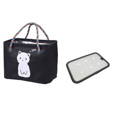 Beaurator 撒嬌貓咪瀝水沐浴袋+底座, 黑色, 1套