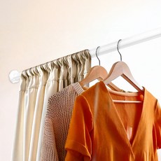 World Clean 免鑽孔 27mm 超強力窗簾 客廳掛衣架 伸縮桿, 白色