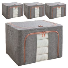 일라오 다용도 와이어 폴딩 리빙박스, 그레이, 66L, 4개