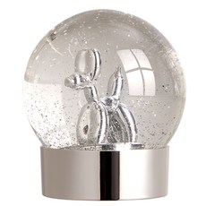 Balloon Dog Globe 閃光七彩氣球狗造型水晶球, 閃銀色