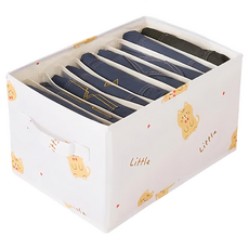 E.dot 櫥櫃分格衣物收納袋 收納盒 置物籃 愛心貓咪(9格) 600D牛津布 PP板, 愛心貓咪 白色, 1個