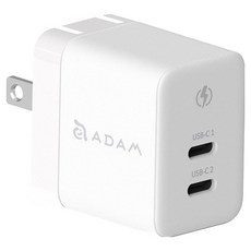 亞果元素 ADAM elements OMNIA X35C GaN 雙孔智慧分流迷你快速電源供應器, USB-C 35W, 白色, 1個