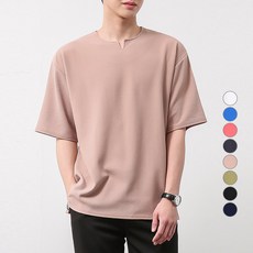 DANGOON 男款基本版型無褶皺V字開衩短袖T恤