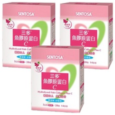 SENTOSA 三多 魚膠原蛋白C 蔓越莓口味, 28包, 3g, 3盒