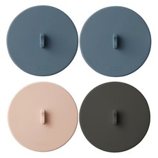MONACO OLIVE 完全貼合懸浮真空矽膠杯蓋4件組, 1套, 靛藍色, 靛藍色, 煙燻粉色, 炭灰色
