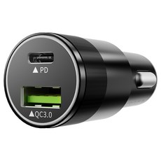 SINJIMORU 雙孔 3.0 車用智慧手機快速充電器, 黑色, CCR_1PD