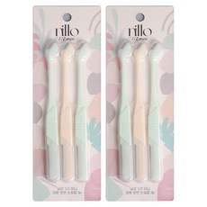 Nillo 1/2 迷你 + 大王 雙面修眉刀 3入, 混合顏色, 2套