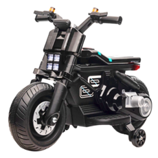 CHING-CHING 親親 CCTOY 越野 充電式兒童多功能摩托車, 精美外觀設計, 配備音樂功能和喇叭按鈕，擬真發光頭燈，腳踏油門, 黑色, 1個