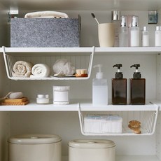 맥라이프 철제 싱크대 상부장 키친타올 걸이 L, 화이트, 2개