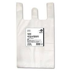 롯데이라이프 착한 비닐쇼핑봉투 백색, 22L, 100개