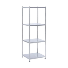 E-home Tough塔弗不鏽鋼收納置物架-幅60cm-銀色, 4層