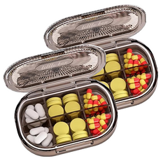 拍平方 藥盒, 6格 PC+硅膠 10*7*2cm, 2個