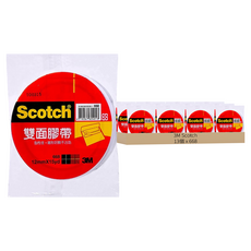 3M Scotch 雙面膠帶, 黏性佳 易撕 適用於一般文書、信封、勞作 12mm x 15yd, 668, 13個